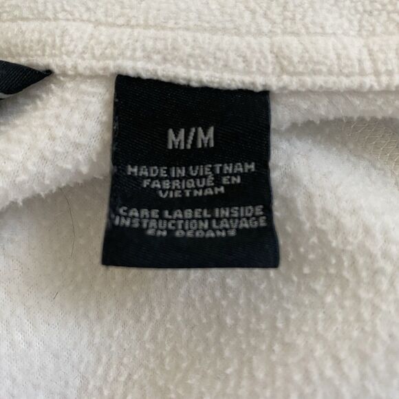 Marmot Womens White full zip fleece jacket pockets Thumb Holes Polartec Size Med - Picture 10 of 12